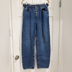 Zara Women's Relaxed Denim Jeans with Button Fly